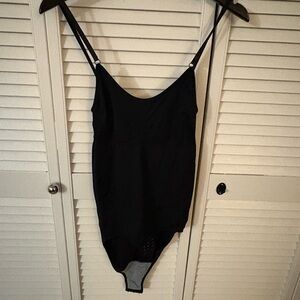 Black Spaghetti Strap Shapewear Bodysuit